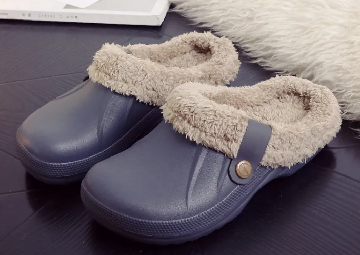 Pantoufles en coton imperméables pour femmes, plateforme d'hiver