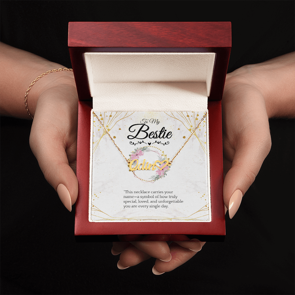 Collar con nombre personalizado y piedra de nacimiento – Elegante recuerdo personalizado (Acabado en oro amarillo de 18k - Acero inoxidable pulido)