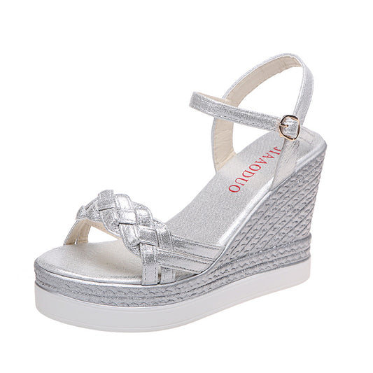 Zapatos de plataforma con tacón de cuña para mujer