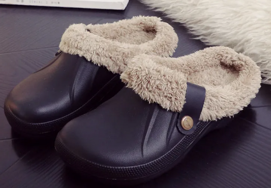 Pantuflas de algodón impermeables para mujer, de plataforma, para invierno