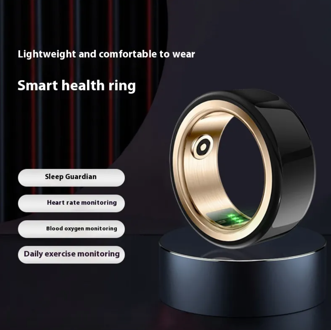 Bague intelligente de surveillance de la santé en céramique
