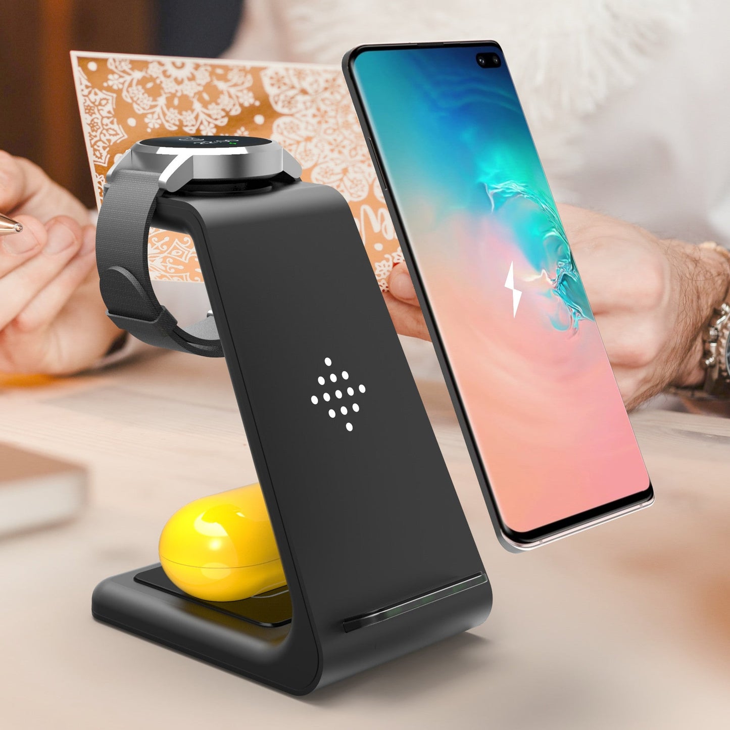 Support de charge rapide sans fil 3-en-1 Station de charge rapide sans fil pour téléphone