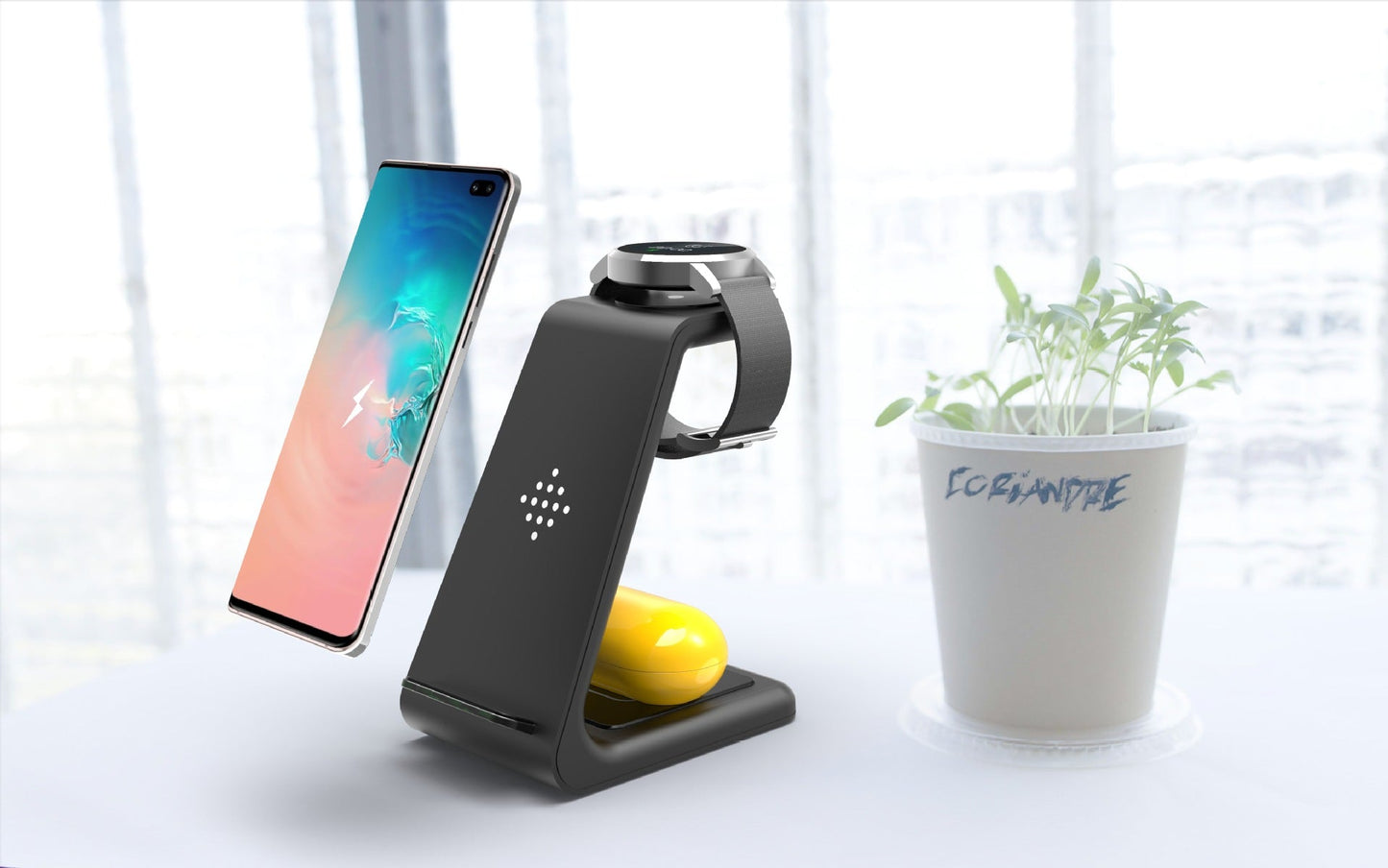 Support de charge rapide sans fil 3-en-1 Station de charge rapide sans fil pour téléphone