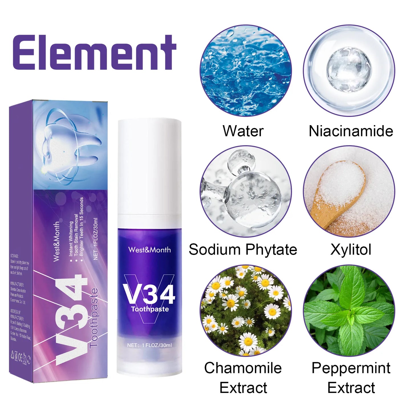 Mousse limpiador dental V34