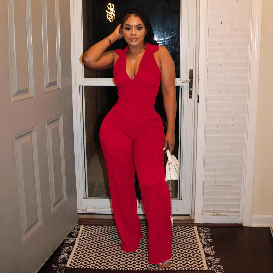 Ensemble décontracté pour femme avec pantalon plissé