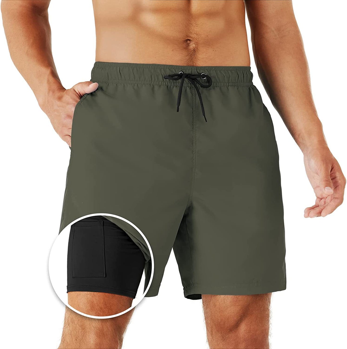 Pantalones cortos de color liso de secado rápido que no transparentan