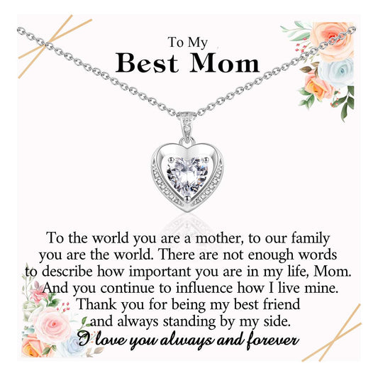 Regalos de collar ACOGVN para mamá, Navidad, cumpleaños, día de San Valentín, día de la madre, regalos de relleno de calcetines para mamá, mujeres, collar de corazones de moda, regalos de joyería para mamá de hija, hijo