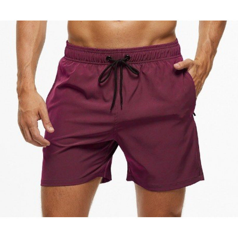 Summer Men's Solid-Colored Athletic Casual Cropped Shorts
