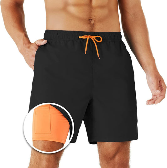 Pantalones cortos de color liso de secado rápido que no transparentan