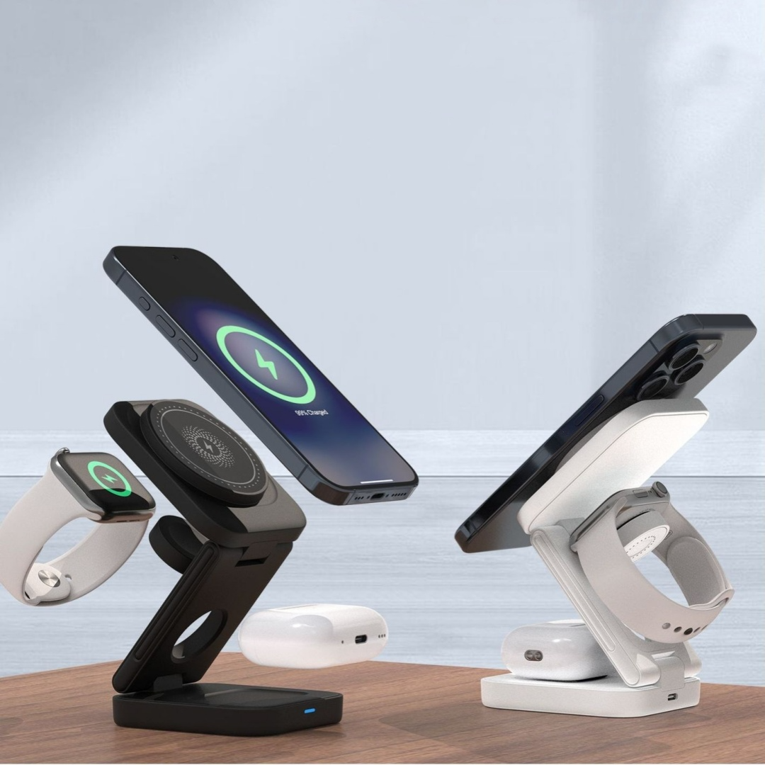 CHARGEUR SANS FIL PLIABLE 3 EN 1