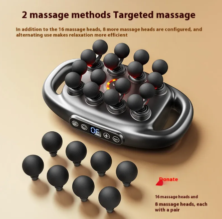 Pistolet de massage musculaire des tissus profonds, 8/16 têtes