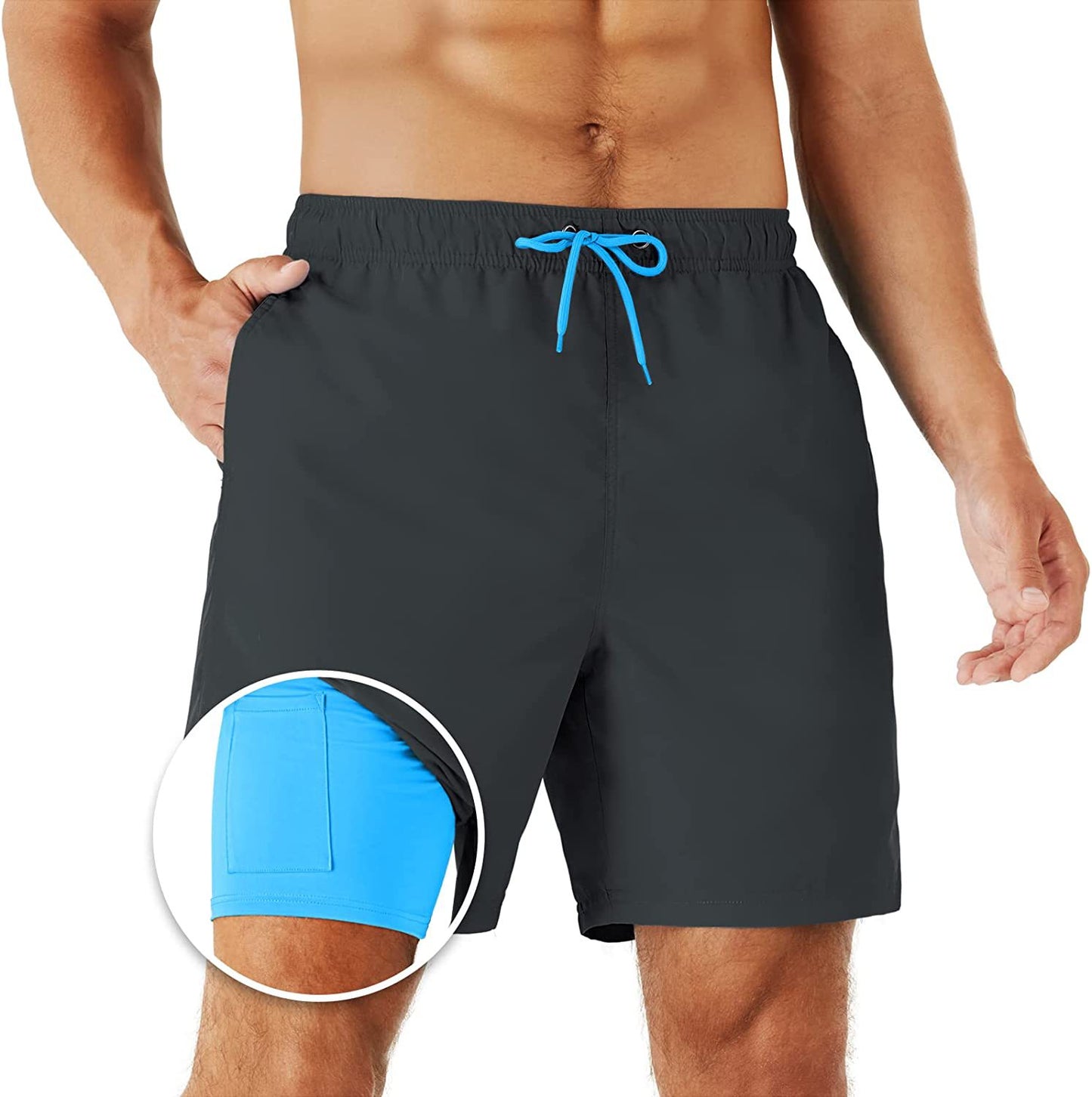 Pantalones cortos de color liso de secado rápido que no transparentan