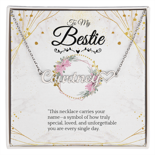 Collar con nombre personalizado y piedra de nacimiento – Elegante recuerdo personalizado (Acabado en oro amarillo de 18k - Acero inoxidable pulido)