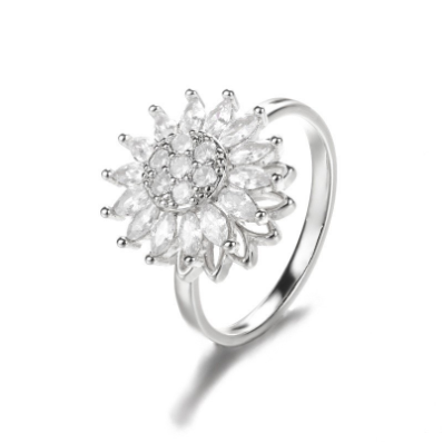 Anillo giratorio de girasol para aliviar la ansiedad