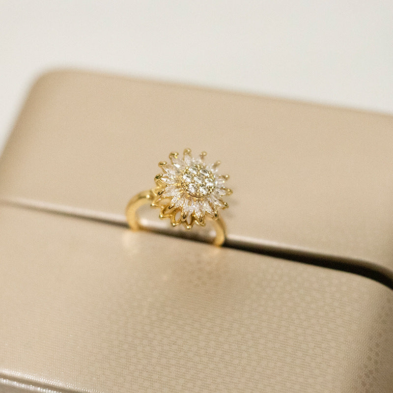 Anillo giratorio de girasol para aliviar la ansiedad