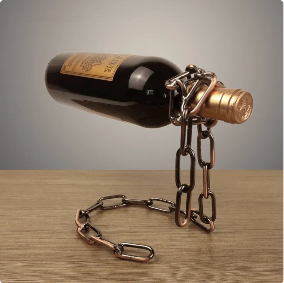 Botellero Metálico de Cadena Colgante