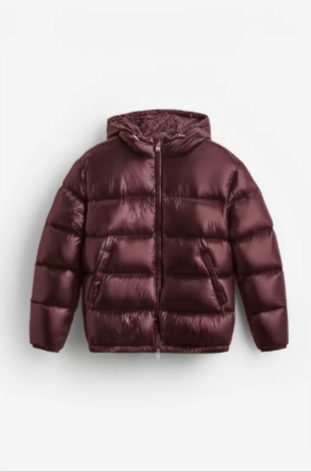 Manteau court à capuche noir en duvet – Chaud et confortable