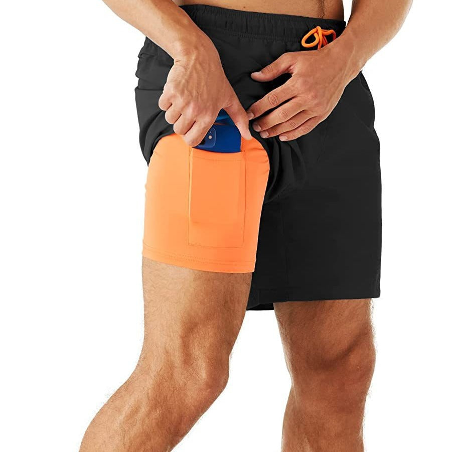 Pantalones cortos de color liso de secado rápido que no transparentan