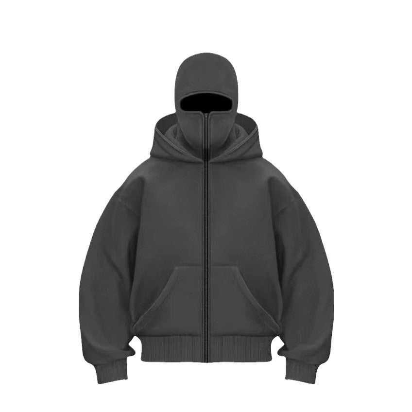 Chaqueta de béisbol con cremallera y capucha para hombre