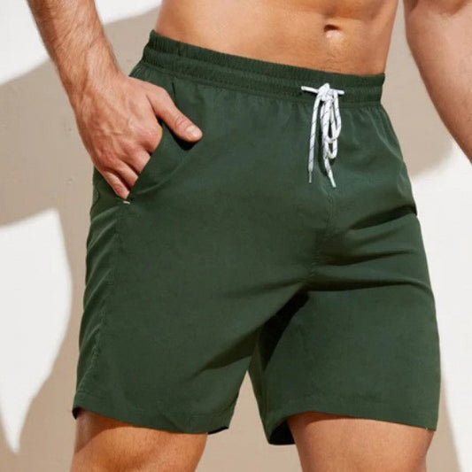 Pantalones Cortos Capri Deportivos Informales Lisos de Verano para Hombre