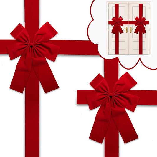 Lazo de cinta colgante para puerta de Navidad