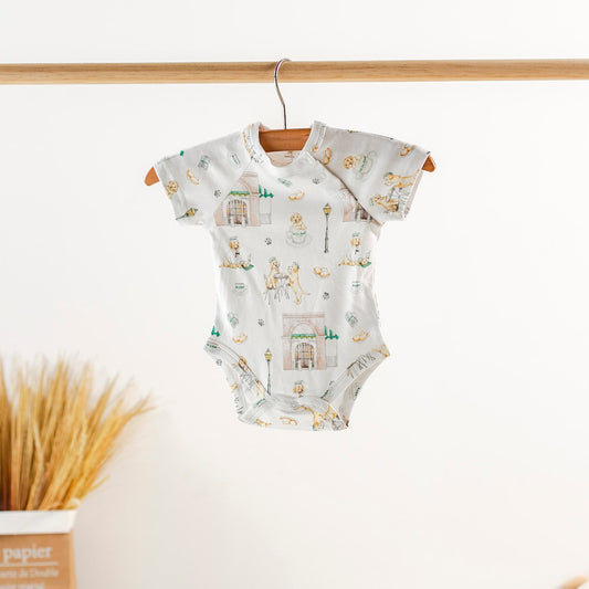 Body de bebé de algodón orgánico con diseño de azúcar glas y cachorros